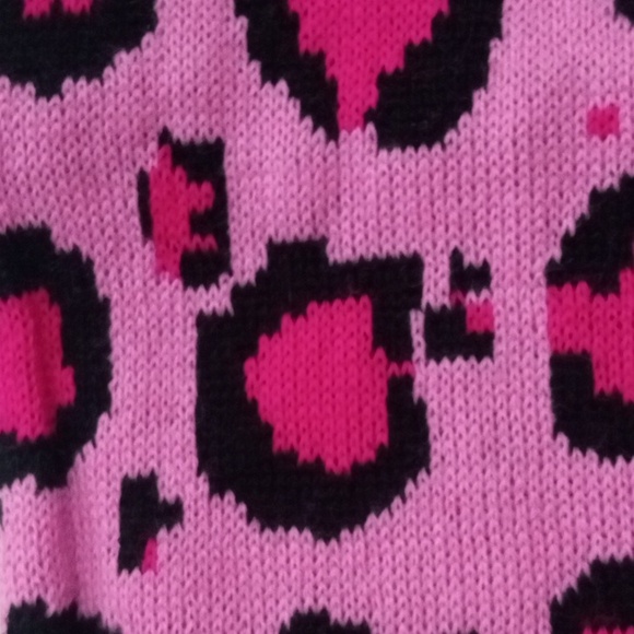 Sourpuss 3 pc  Pink Leopard Beanie Hat & Gloves w  Matching Scarf Knit  New - Picture 12 of 13